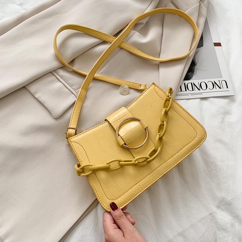 Versatile One Shoulder Bag Cross Mesh Red Underarm Bag