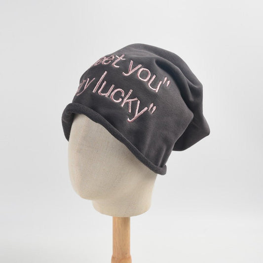 Stylish Oversized Beanie With Chic Letter Embroidery - TALIANA STORE
