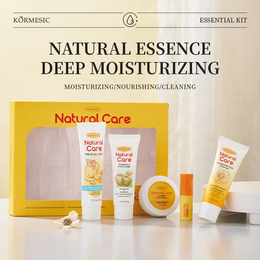 Soothing Repair Skin Care Set Hydrating Facial Care Chamomile Cleanser Moisturizing Hand Foot Body Cream Lip Balm for Travel