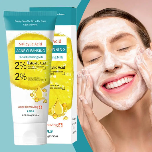 Salicylic Acid Acne Removing Facial Cleanser Moisturizing Refreshing & Oil-Controlling Face Wash Foam Face Cleanser Skin Care