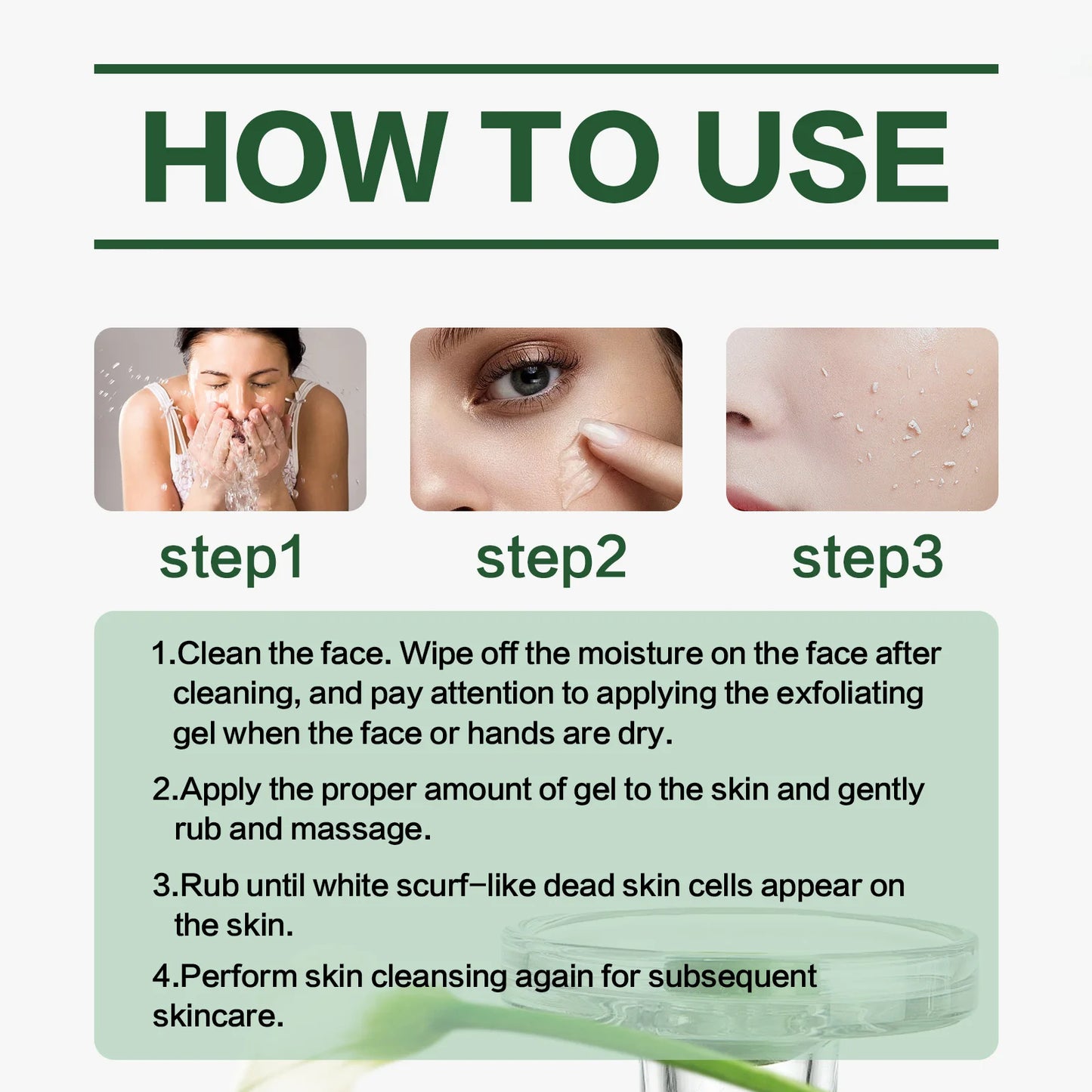60ml Face Purifying Exfoliating Gel Moisturizing without Drying Out Pore Refining Facial Scrub Plant Extract forGently Cleansing