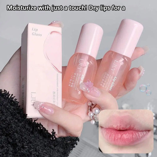 Moisturizing Lip Oil Hydrate And Soften Lip Transparent Jelly Balm Oil Unisex Fruit Lip Gloss Clear Crystal Autumn And Winter