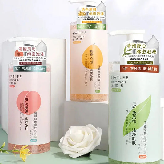 500ml/bottle MATLEE Fresh Fragrance Gentle Cleaning Moisturizing Scrub Bodys Exfoliating Repair Chicken Skin Special Shower Gel