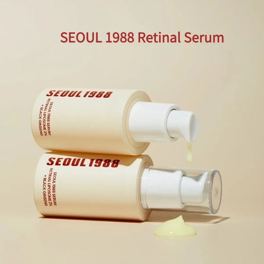 Korean Skincare Seoul 1988 Serum Retinol Black Ginseng Essence,Eye Creams Facial Essence,Anti Aging Moisturizing Snail Cream