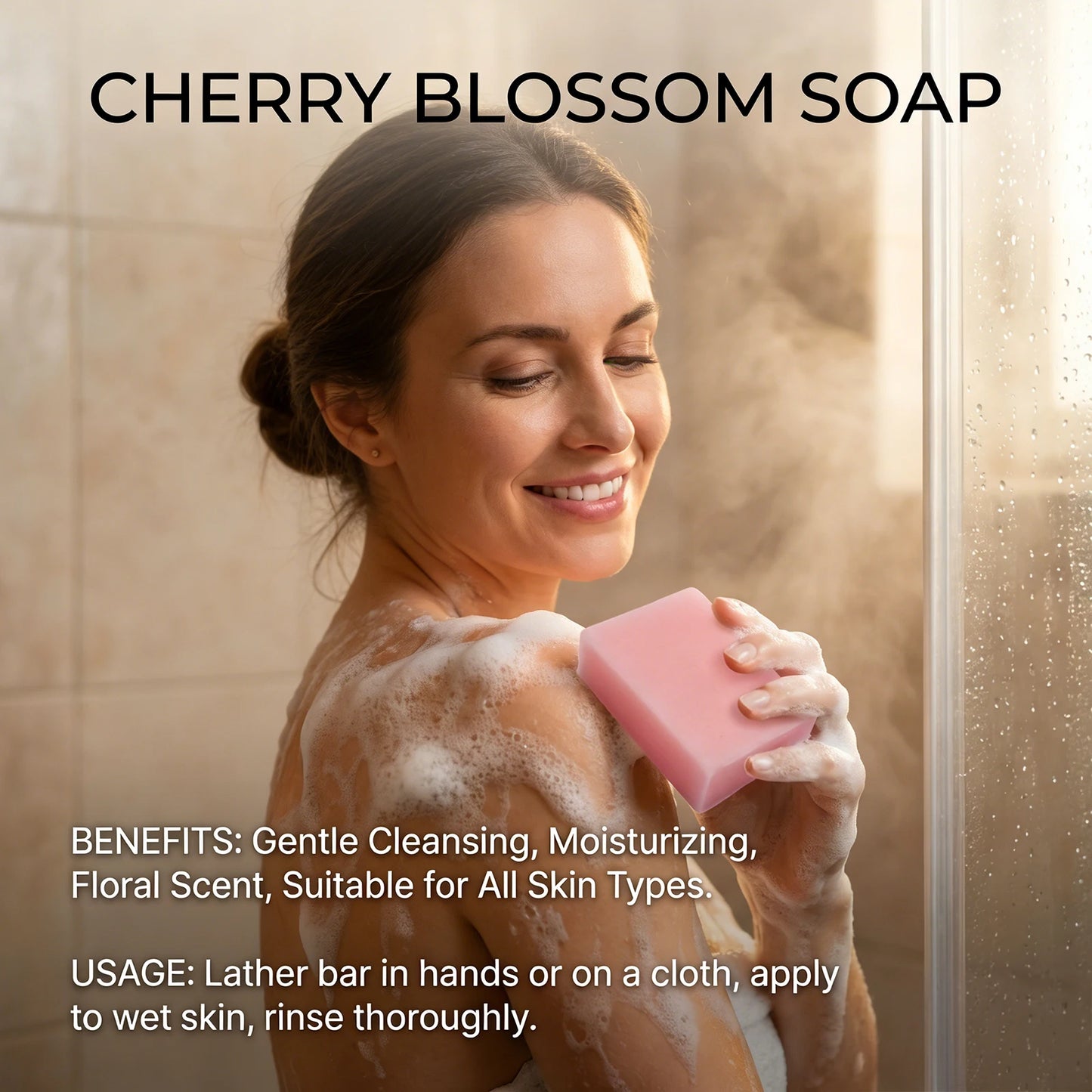 Handmade Sakura Soap With Glycerin Gentle Non-Tightening Long Lasting Scent Face Body Cleansing Soap Gift