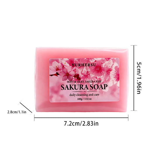 Handmade Sakura Soap With Glycerin Gentle Non-Tightening Long Lasting Scent Face Body Cleansing Soap Gift