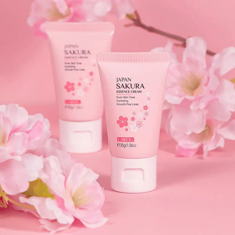 SAKURA Skincare Set Complete Facial Care Including Eye Cream, Cleanser, Facial Oil, Lip Mask, PeelOff Mask Moisturizing For ALL