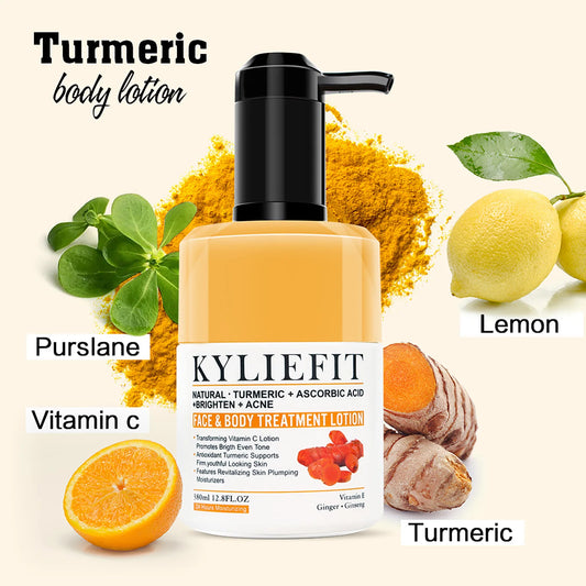 Natural Turmeric Whitening Lotion, Reduce Acne, Dark and Black Spots, Moisturizing, Even Skin Tone, For Face and Body Cream