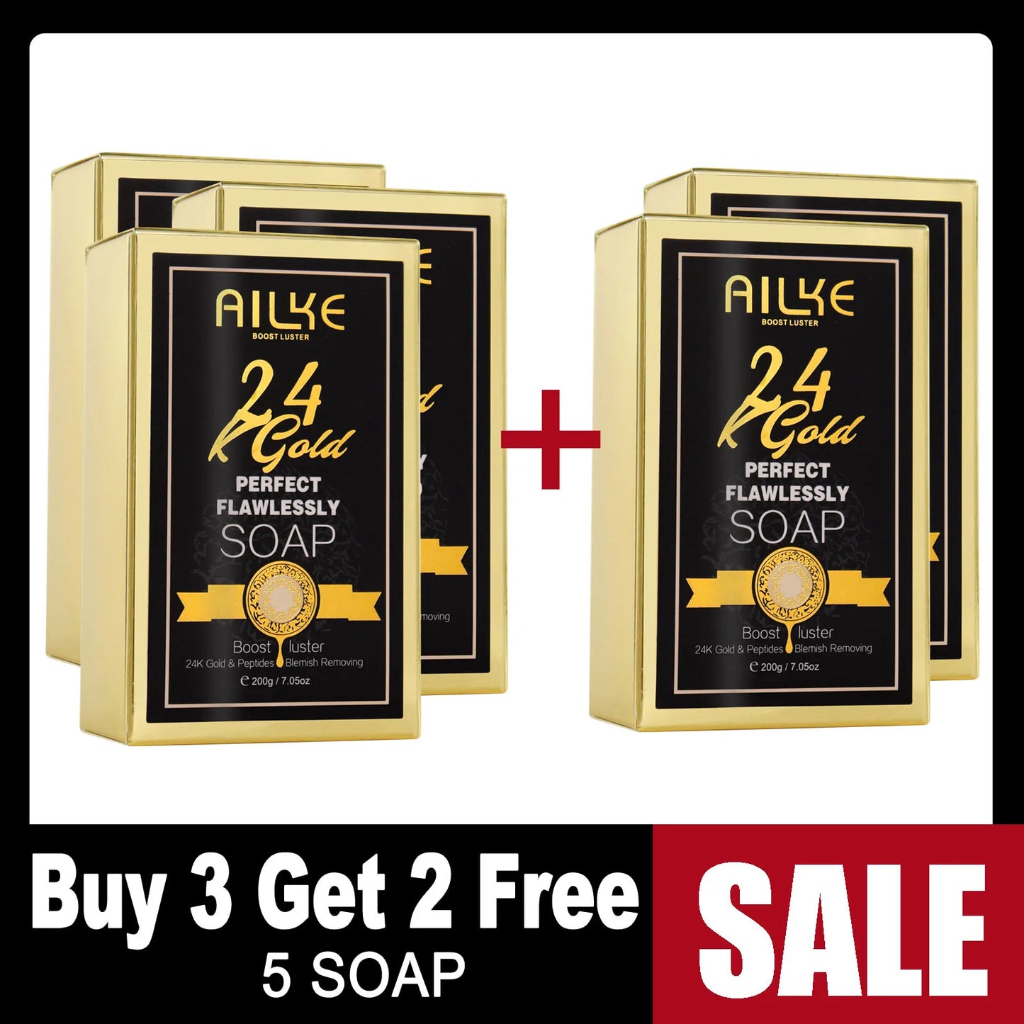 AILKE 24K Gold Collagen Whitening Skin Care Set for All Skin Types, Remove Dark Spot, Wrinkles, Fine lines, Even Skin Tone