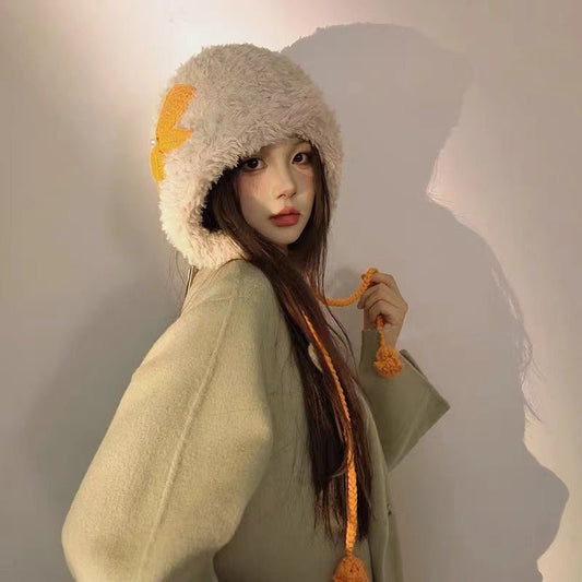 Womens Hand - Crocheted Pom - Pom Hat With Bowknot Warm - TALIANA STORE