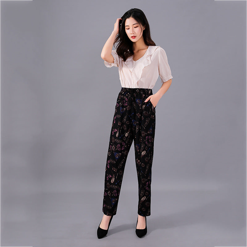 Ladies printed casual pants
