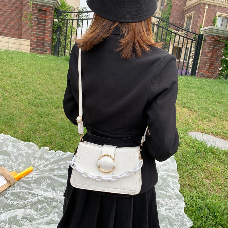 Versatile One Shoulder Bag Cross Mesh Red Underarm Bag