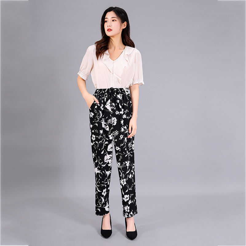 Ladies printed casual pants