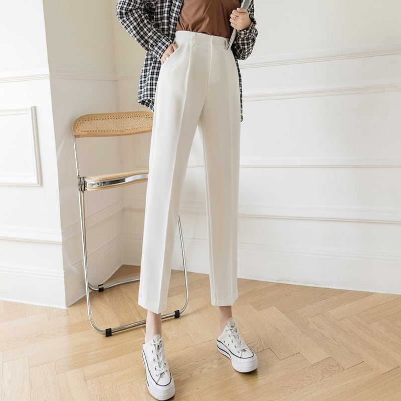 Nine Point Suit Pants Women"s Spring And Summer New High Waist Slim Loose Straight Pants Versatile Casual Harlan Pipe Pants