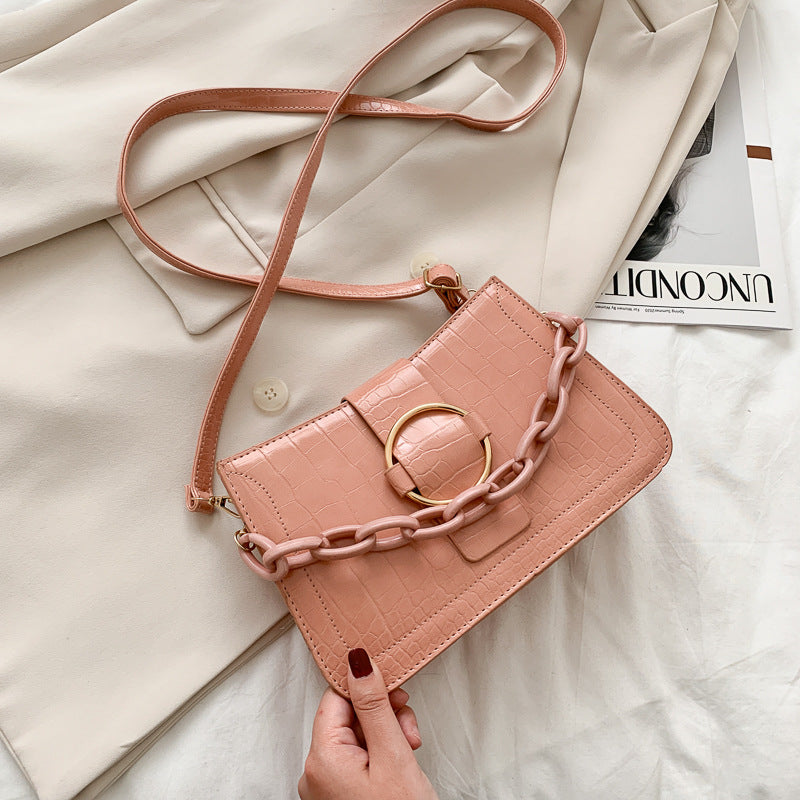 Versatile One Shoulder Bag Cross Mesh Red Underarm Bag