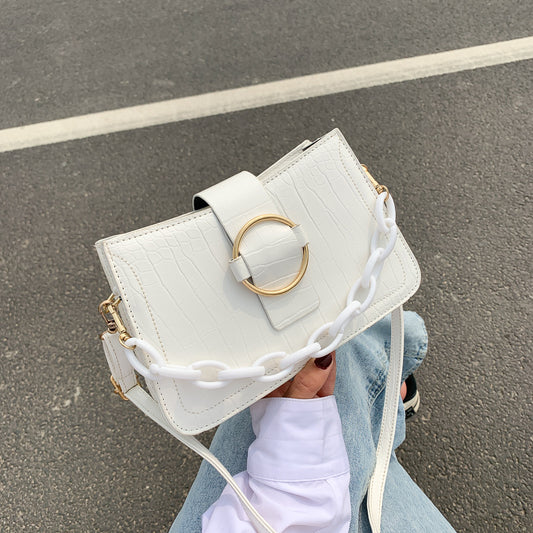 Versatile One Shoulder Bag Cross Mesh Red Underarm Bag