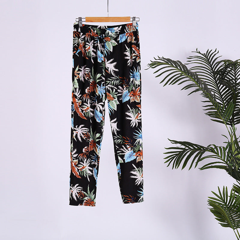 Ladies printed casual pants