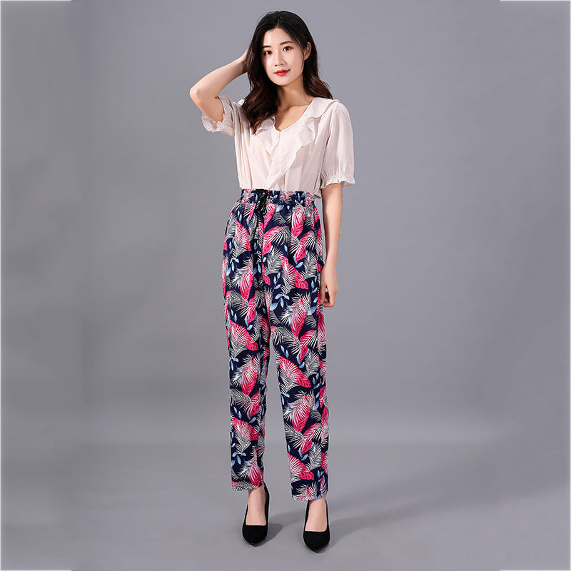Ladies printed casual pants