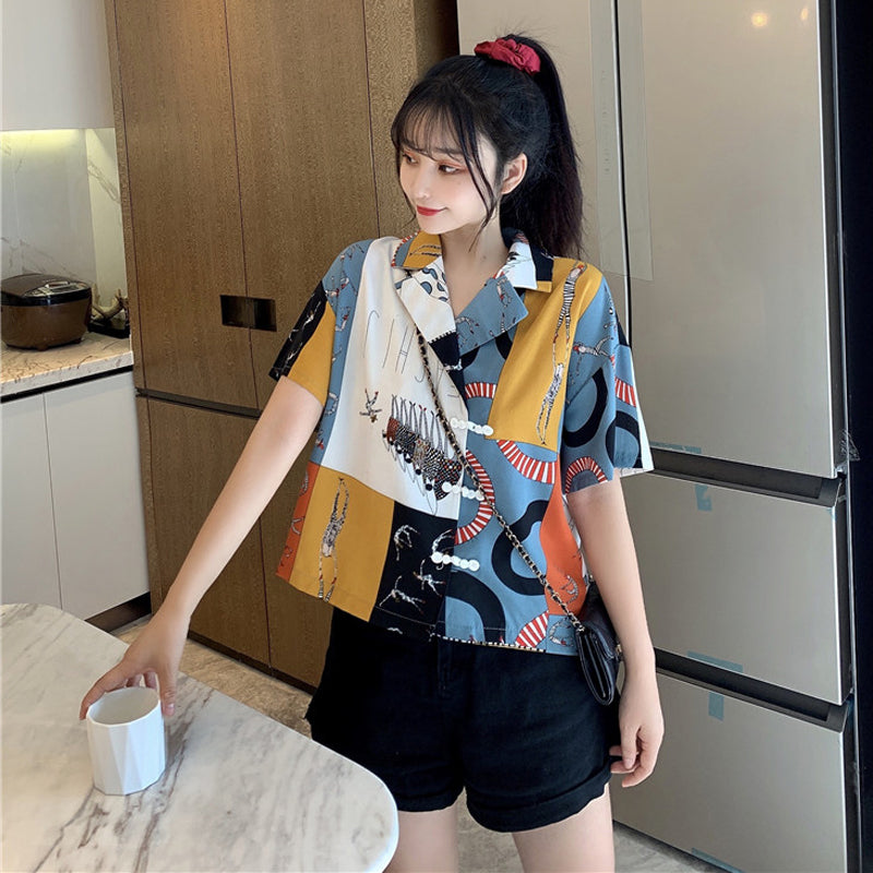 Summer Design Niche Short-sleeved Short Shirt Women