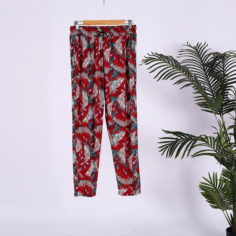 Ladies printed casual pants