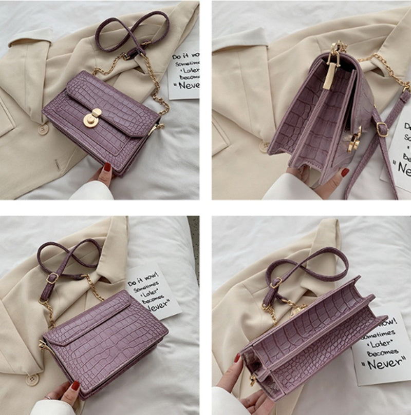 Stone Pattern PU Cross-body Bag with Shoulder Bag for Women