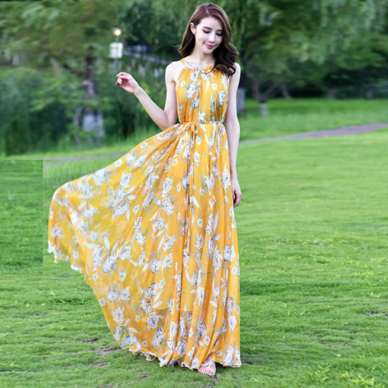 Suspender Boho Maxi Seaside Resort Beach Dress