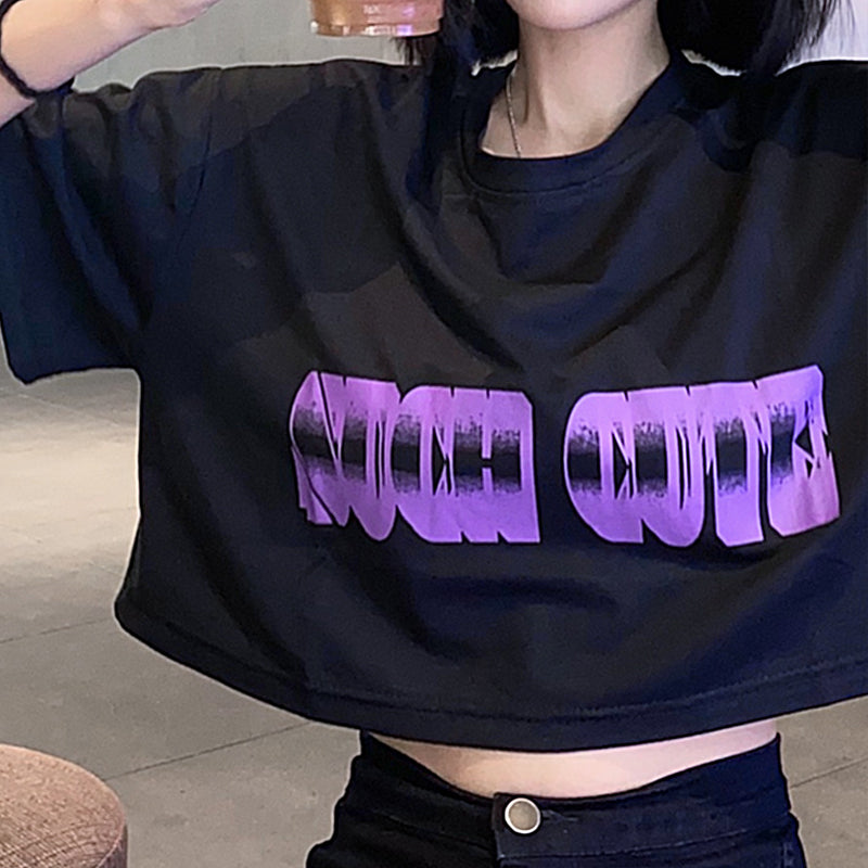 Loose Jazz Dance Navel High Waist Short Short Sleeves