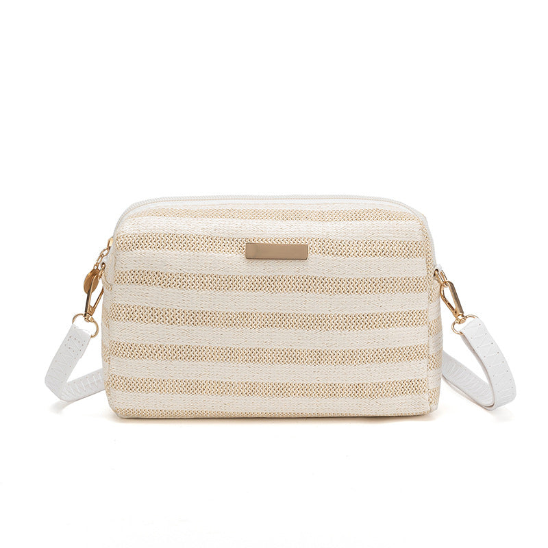 Braided Single Shoulder Cross-body Beach Bag Female