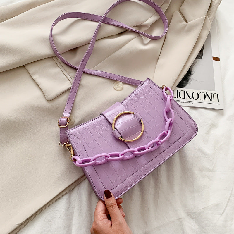 Versatile One Shoulder Bag Cross Mesh Red Underarm Bag