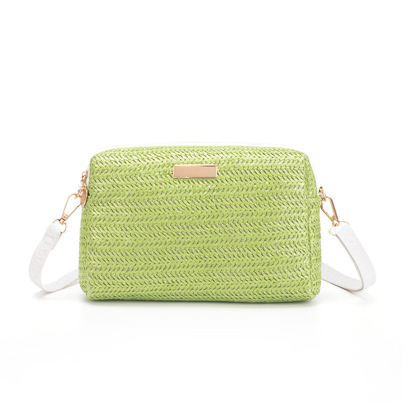 Braided Single Shoulder Cross-body Beach Bag Female