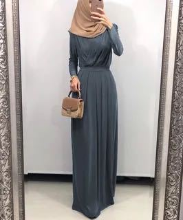 Dress V-neck tie pleated mopping maxi skirt