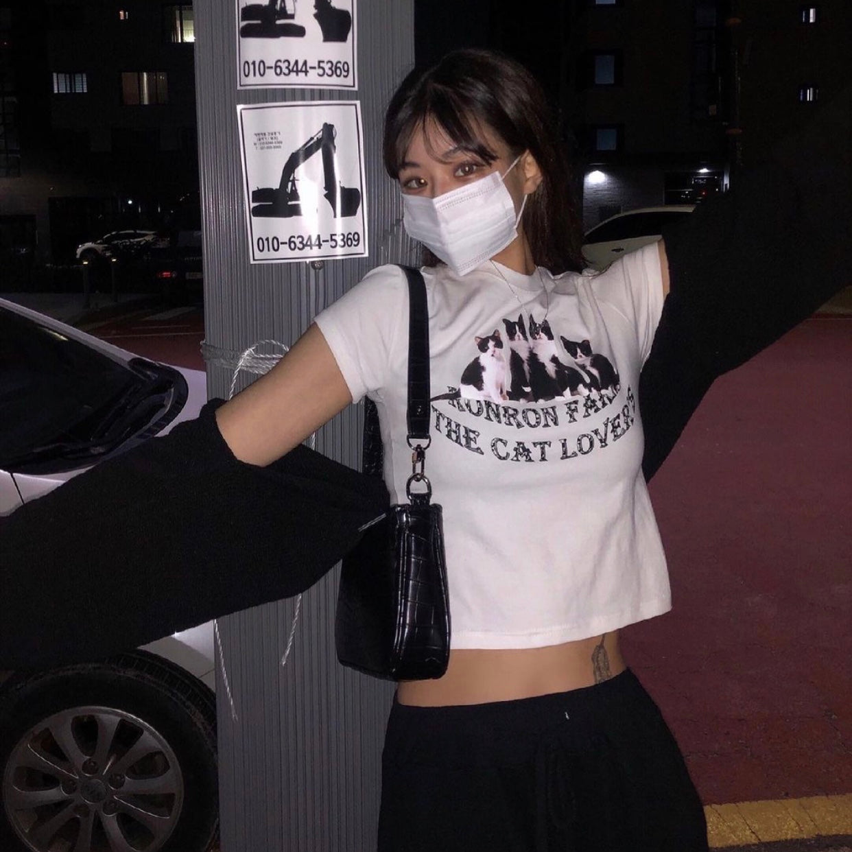 Dalmatian Print Short-sleeved Slim Stretch Short