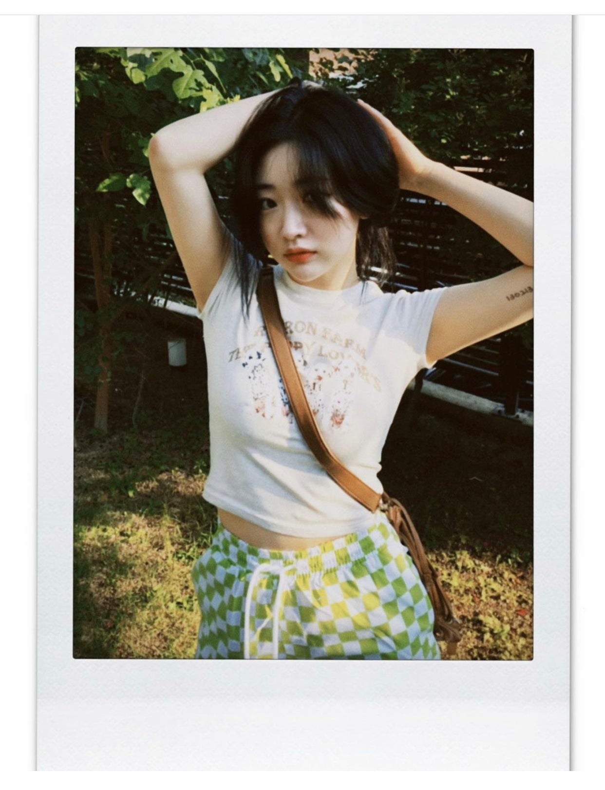 Dalmatian Print Short-sleeved Slim Stretch Short