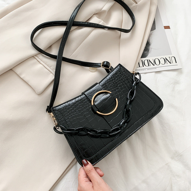 Versatile One Shoulder Bag Cross Mesh Red Underarm Bag