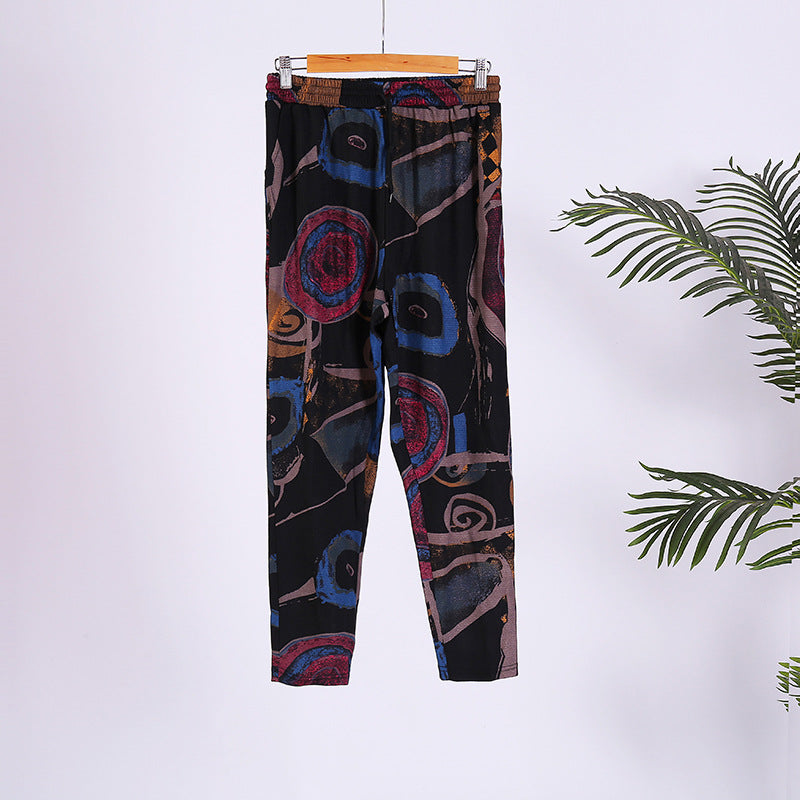 Ladies printed casual pants