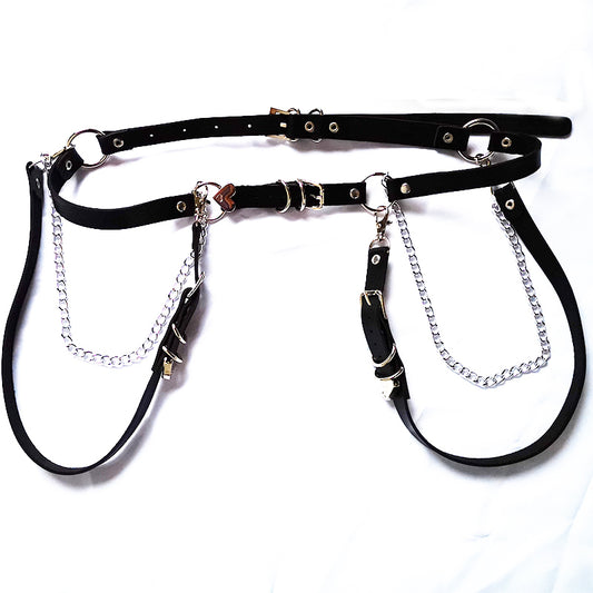 Gothic Adjustable Girl Dress Jeans Skirt Belt