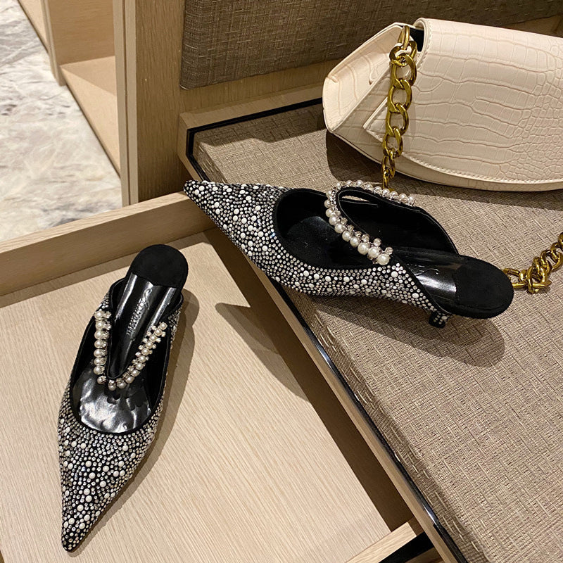 Spring New Stiletto Heel Slippers Women