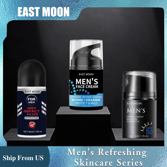 East Moon Men's Skincare Series Isolation Uv Protection Retinol Face Moisture Fresh Roller Oil Control Repair Redness Sunscreen