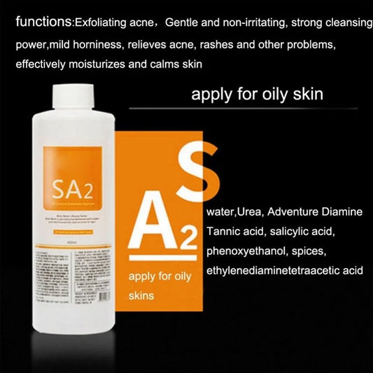 AS1 SA2 AO3 Small Bubble Aqua Peeling Solution 400ml Hydrogen Oxygen Dermabrasion Facial Cleaning Blackhead Export Liquid Beauty