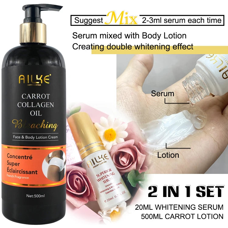 AILKE Whitening And Moisturizing Body Lotion, Hydrating, Reduce Black Spots, Even Skin Tone, Suitable All Skin Types Cream