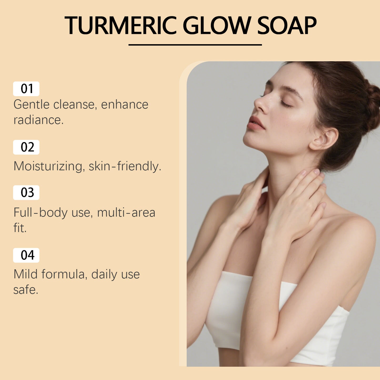 Turmeric Body Soap Exfoliating Gentle Cleansing Moisturizing Revitalizing Brightening Oil Control Remove Dirt Glowing Body Soap