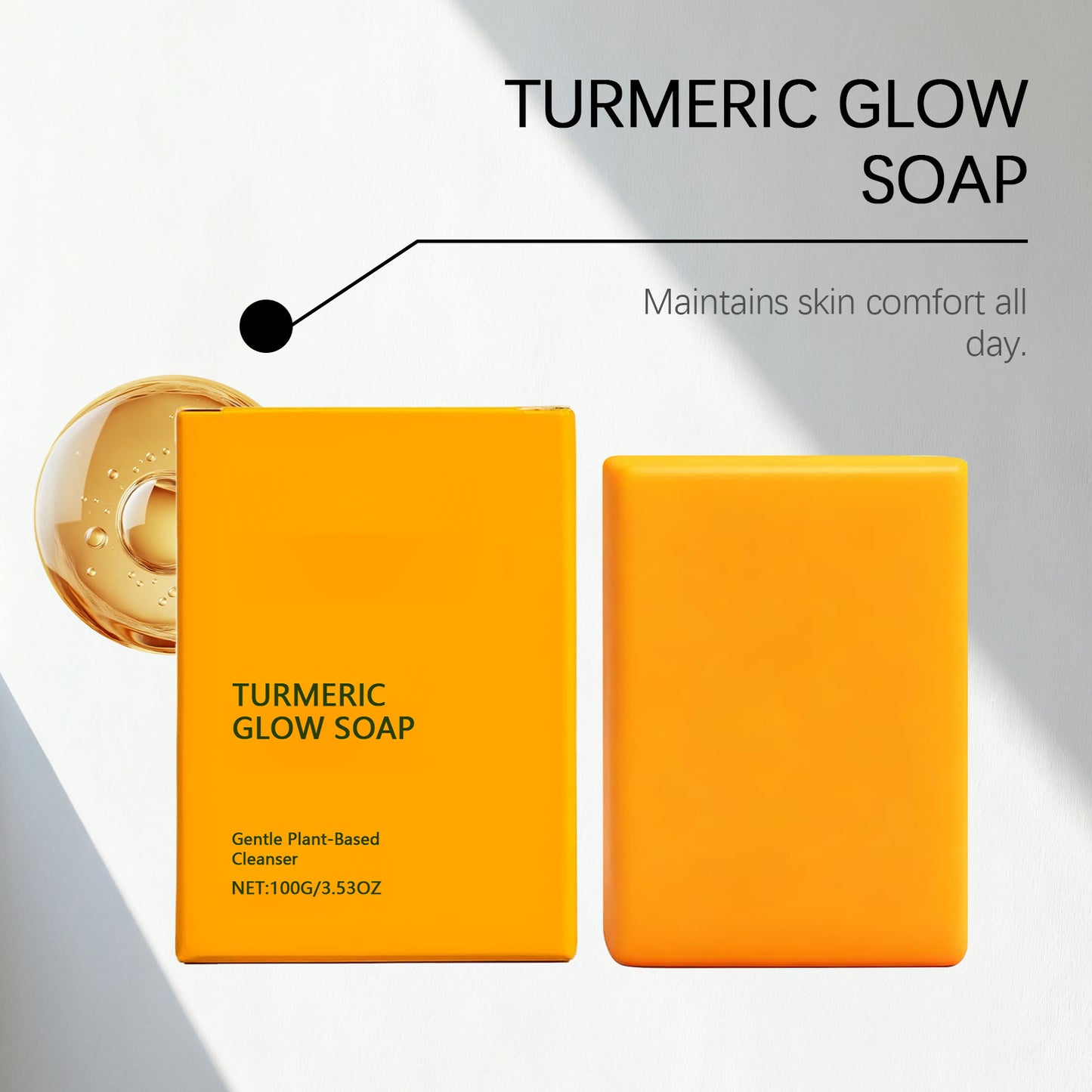 Turmeric Body Soap Exfoliating Gentle Cleansing Moisturizing Revitalizing Brightening Oil Control Remove Dirt Glowing Body Soap