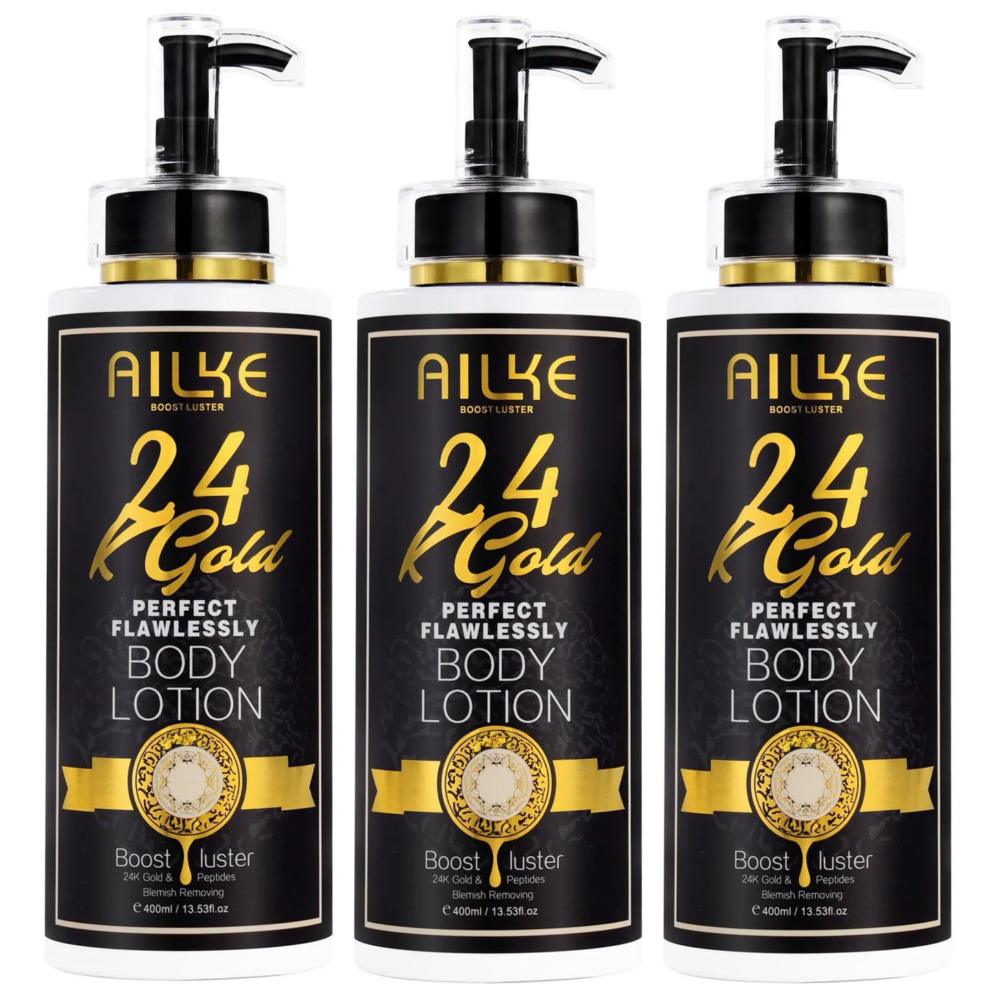 AILKE 24K Gold Collagen Whitening Skin Care Set for All Skin Types, Remove Dark Spot, Wrinkles, Fine lines, Even Skin Tone