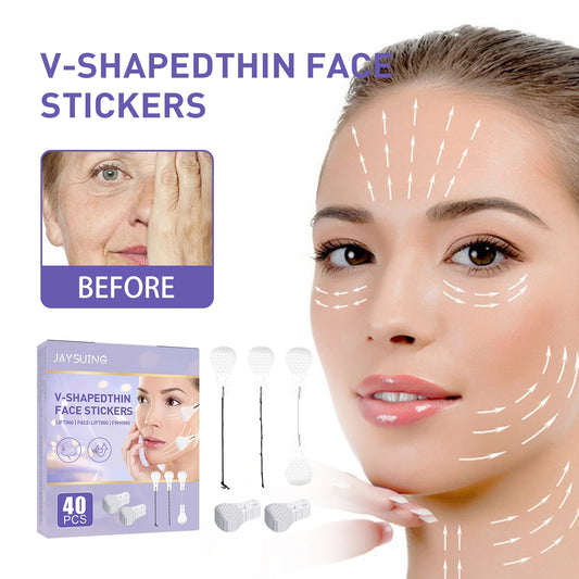 1 set of V-shaped facial lifting patches, lifting and firming the skin, enhancing and tightening facial and chin skincare tools