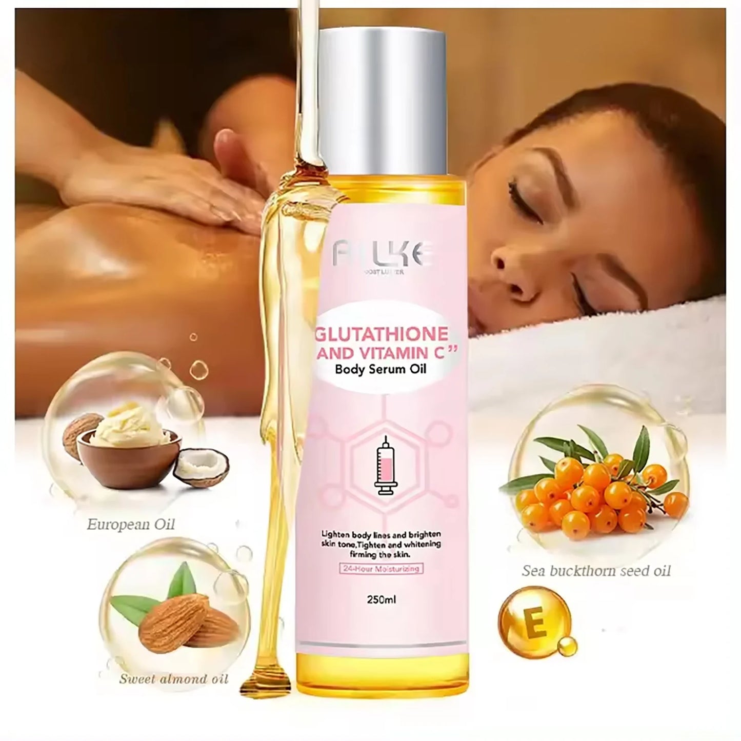 AILKE Skin Whitening Set, With Glutathion, Vitamin C, Shea Butter, Remove Dark Spots, Melanin, Pigmentation, Freckles, Stains