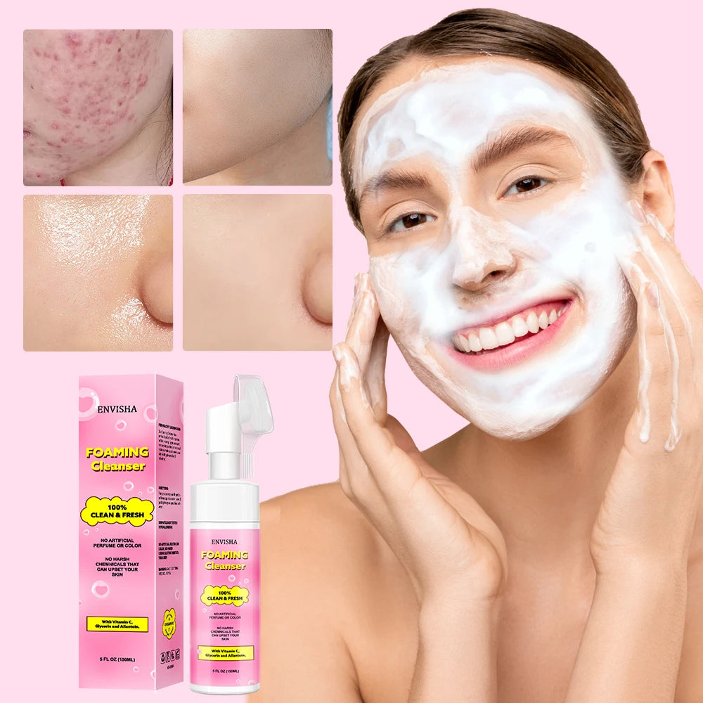 ENVISHA Foaming Cleanser Face Skin Care Oil Control Cleansing Exfoliating Mousse Smooth Moisturizing Whitening Shrinking Pores
