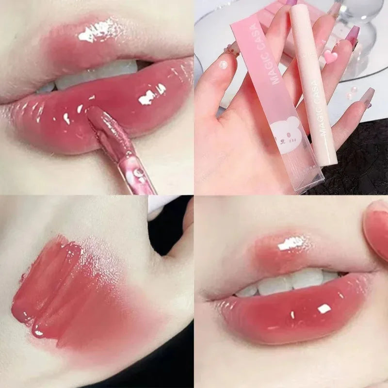 Moisturizing Mirror Lip Gloss Lasting Crystal Glossy Water Light Lip Glaze Nude Red Liquid Lipstick Women Lips Makeup Cosmetics