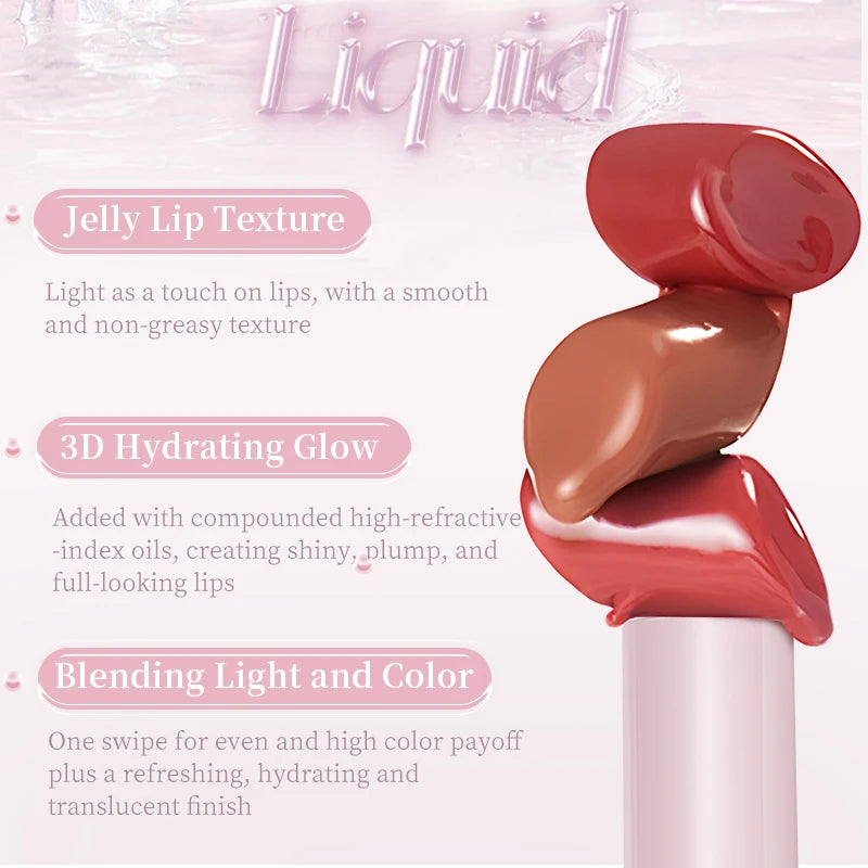 Moisturizing Mirror Lipstick, Nourishing Lip  Glaze, Long-Lasting Waterproof Non-Stick Cup, Highpigment Lip Gloss,All Skin Types