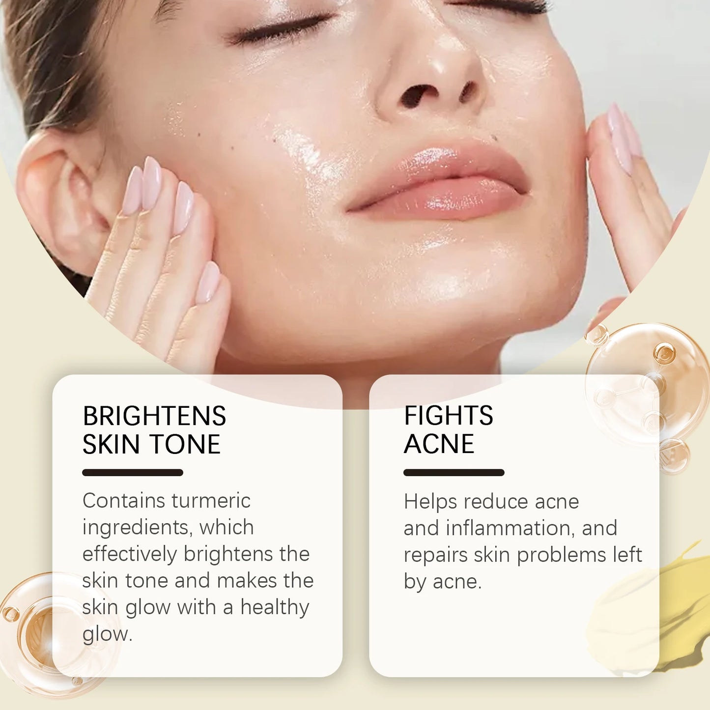 Turmeric Moisturizing Cream Brightens Skin Color Hydrating Nourishing and Moisturizing Skin Daily Gentle Care