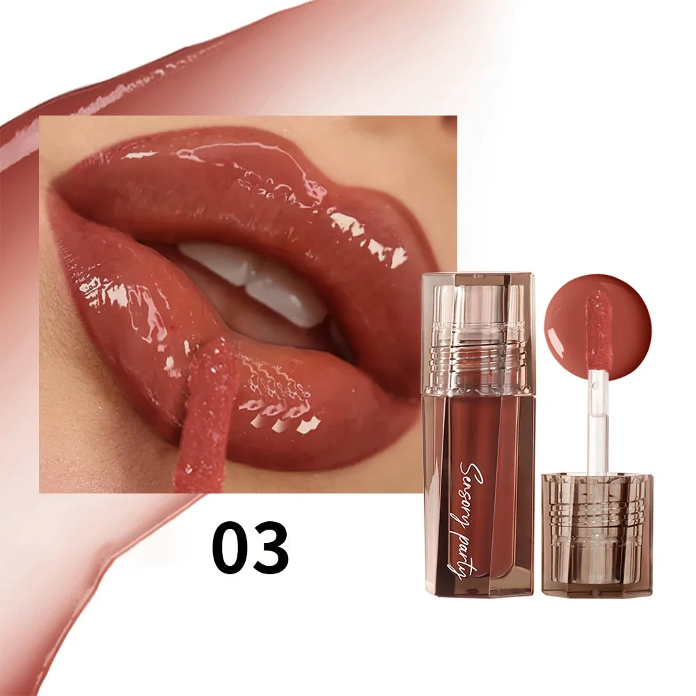 Moisturizing Water Glow Lip Gloss, High Shine Lip Glaze, Non Sticky Non Transfer, Long Lasting Waterproof Hydrating Lip Makeup
